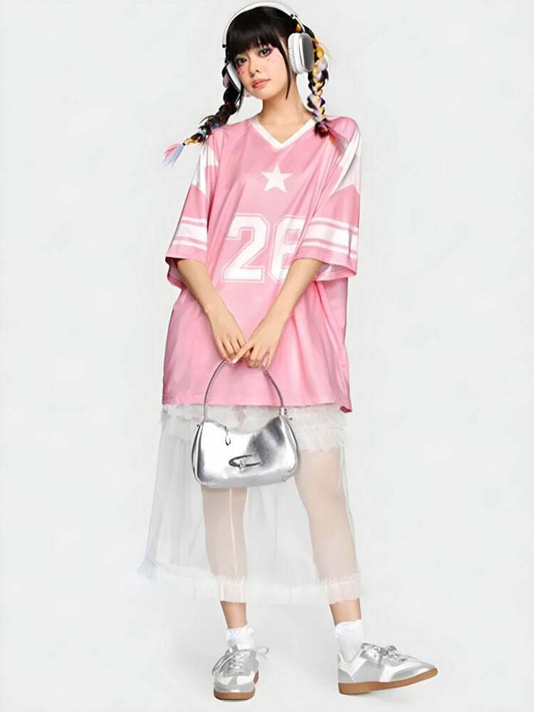 Soft Girl Star 26 Jersey Top - Trendy Y2K Fashion Essential