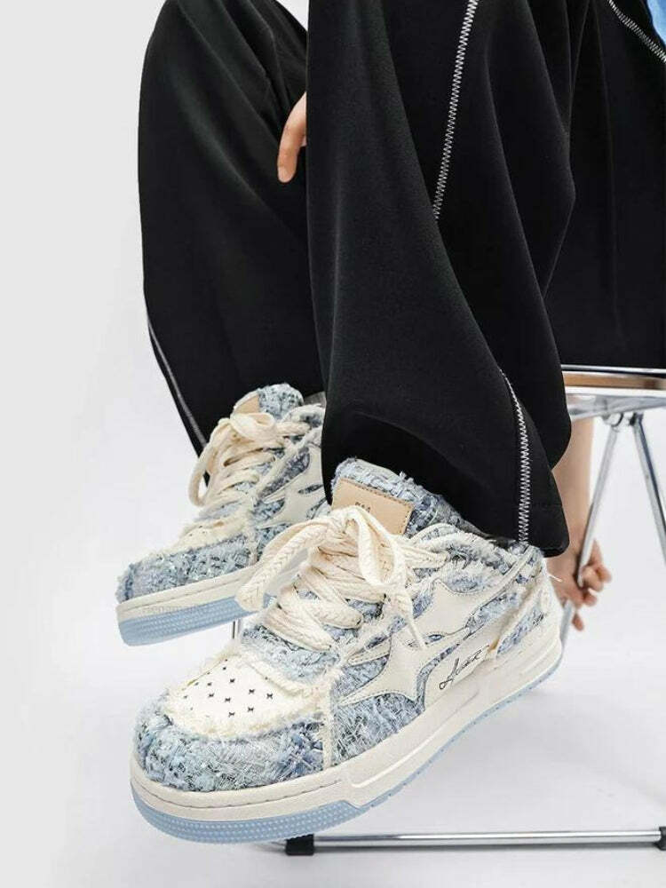 Star Patch Sneakers: Embrace Y2K Fashion with 2000s Style Vibes