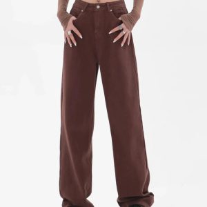 Star Pockets Wide Leg Jeans - Y2K Fashion Essential for Trendy Outfits