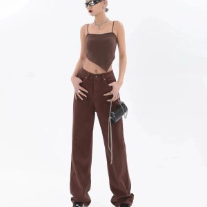 Star Pockets Wide Leg Jeans - Y2K Fashion Essential for Trendy Outfits