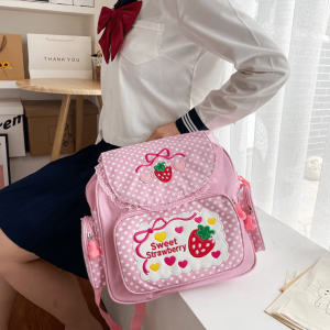 Strawberry Milk Backpack: Y2K Aesthetic Bag for Trendy 2000s Style