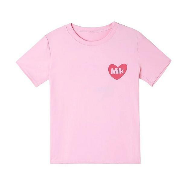 Strawberry Milk Box Tee - Y2K Aesthetic Top for Trendy Outfits