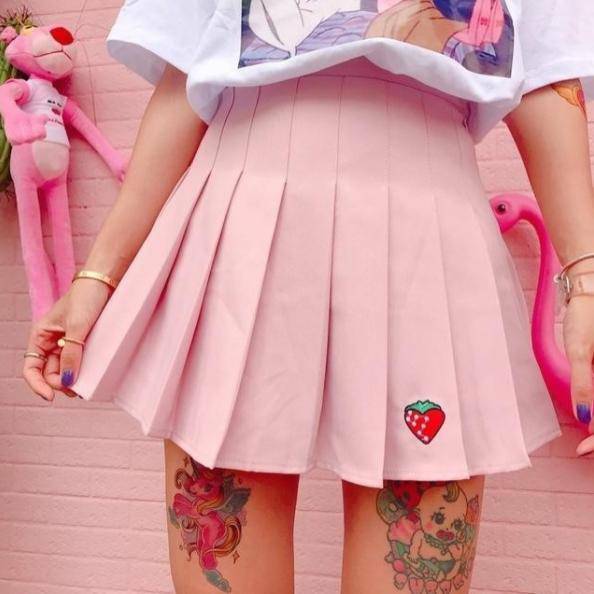 Strawberry Milk Skirt - Y2K Fashion Essential for 2000s Style Lovers