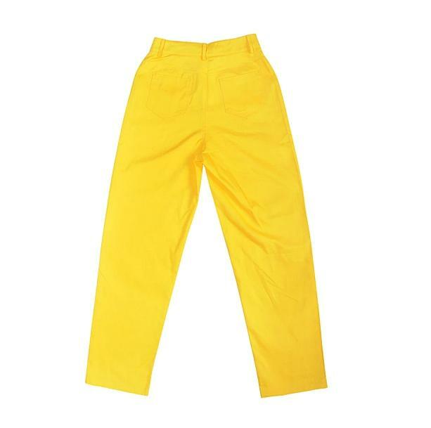 Sunny Yellow Y2K Pants - Trendy 2000s Style for a Vibrant Look