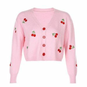 Sweet Cherry Cardigan - Y2K Fashion Essential for 2000s Style Lovers