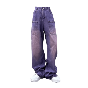 Tomboy Purple Loose Jeans - Y2K Fashion Essential for 2000s Style