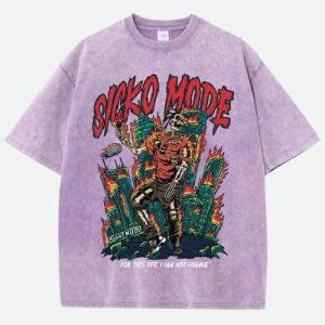 Travis Scott Sicko Mode Y2K Fashion Tee - 2000s Style Graphic Shirt