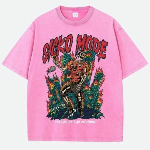 Travis Scott Sicko Mode Y2K Fashion Tee - 2000s Style Graphic Shirt