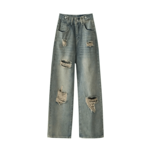 Trendy Distressed Boyfriend Jeans - Y2K Fashion Must-Have for 2000s Style