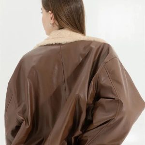 Trendy Double-Faced Faux Leather & Fur Jacket for Y2K Fashion Lovers