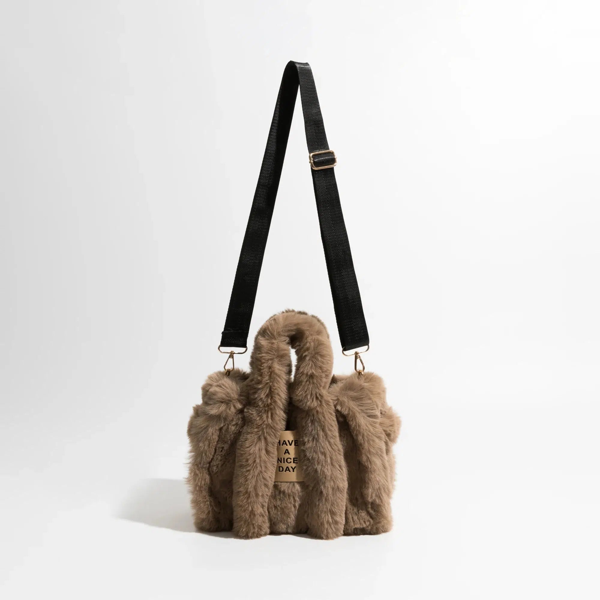 Trendy Fluffy Faux Fur Tote Bag - Y2K Fashion Essential for 2000s Style