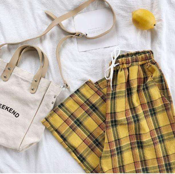 Trendy High Waist Yellow Y2K Pants - 2000s Fashion Aesthetic