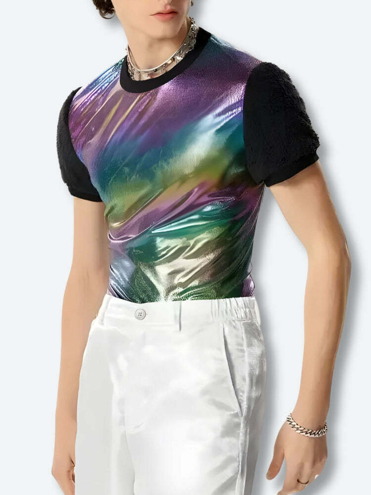 Trendy Hologram Top - Y2K Fashion Essential for Iconic 2000s Style