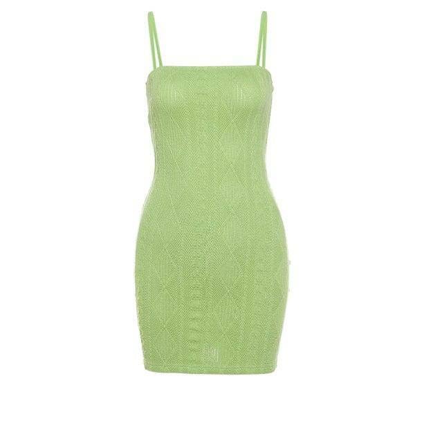 Trendy Knitted Lime Dress - Embrace Y2K Fashion & 2000s Style