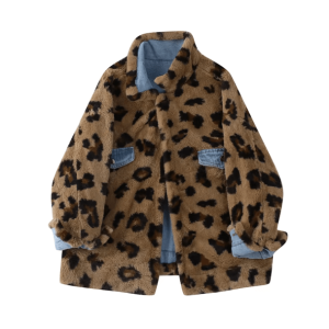 Trendy Leopard Print Reversible Jacket - Y2K Fashion Essential