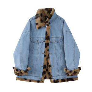 Trendy Leopard Print Reversible Jacket - Y2K Fashion Essential