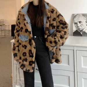 Trendy Leopard Print Reversible Jacket - Y2K Fashion Essential