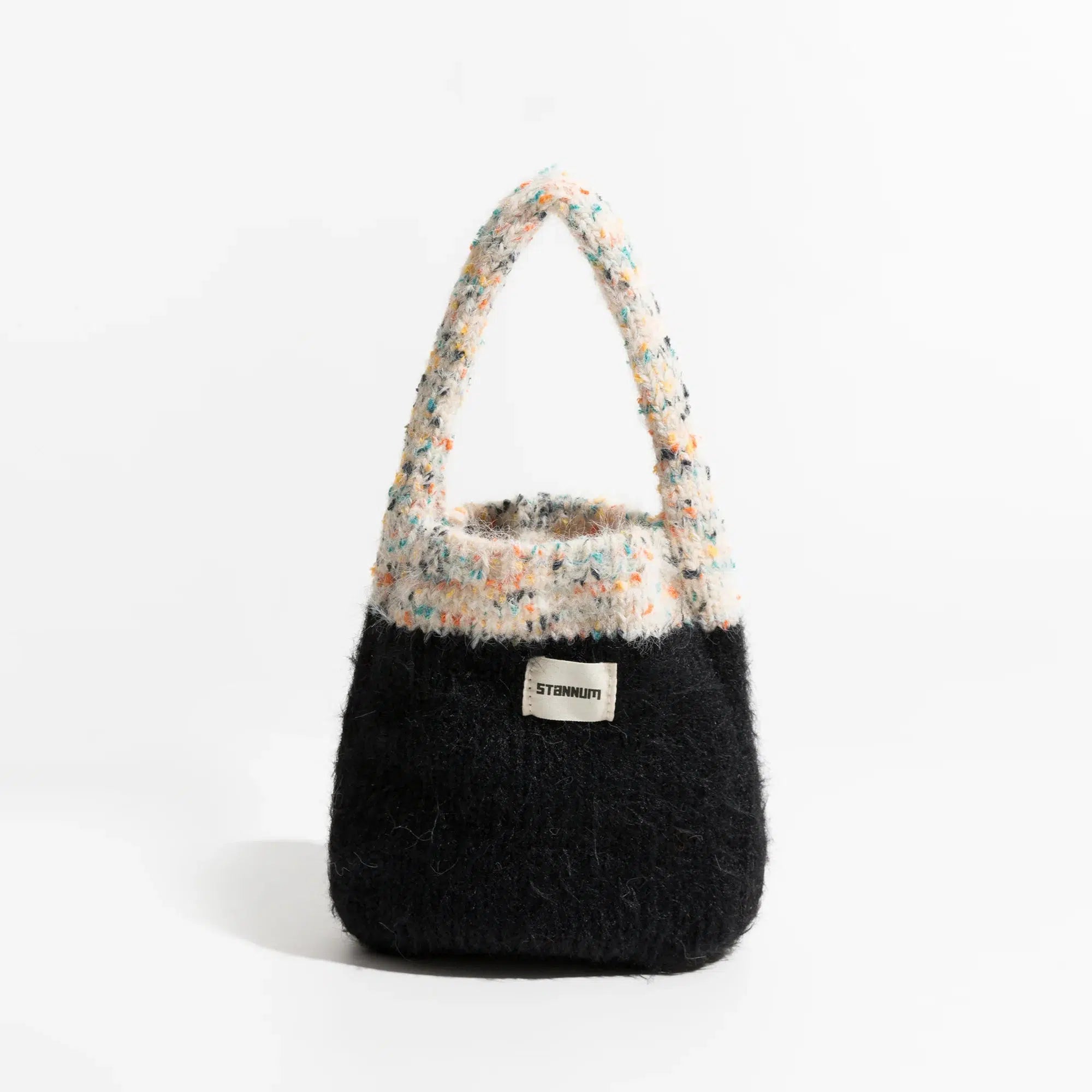 Trendy Multicolor Knitted Bucket Bag for Y2K Fashion Lovers