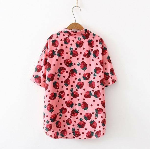 Trendy Pink Strawberry Shirt - Y2K Fashion Essential for Stylish Outfits