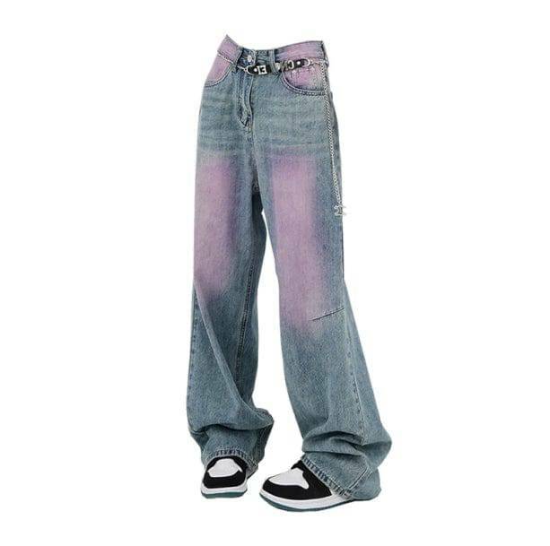 Trendy Pink Tint Baggy Jeans - Y2K Fashion Must-Have for 2000s Style