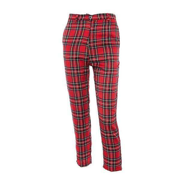 Trendy Red Checkered Y2K Pants - 2000s Fashion Aesthetic Outfit