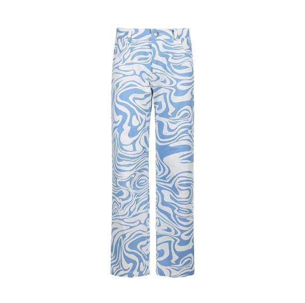 Trendy Y2K Aesthetic Wavy Pants for Stylish 2000s Fashion Lovers