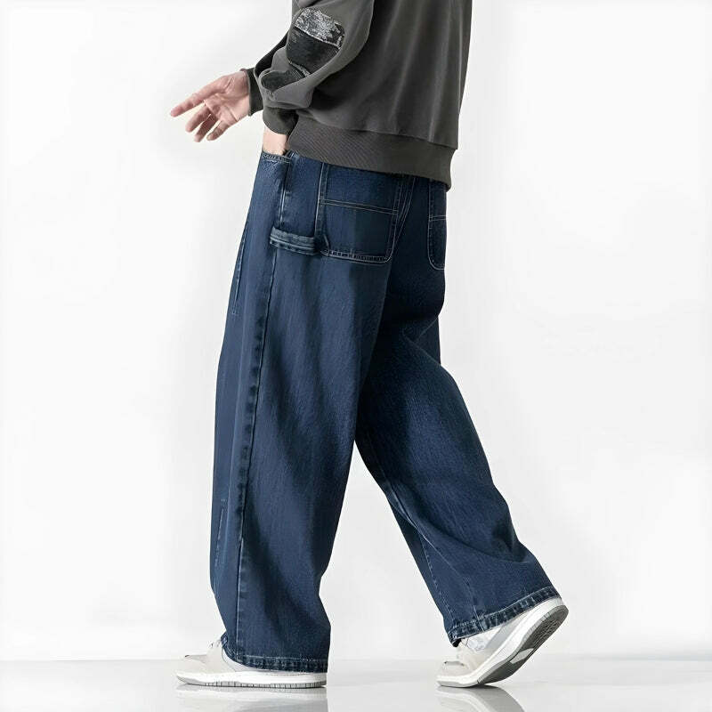 Trendy Y2K Baggy Denim Jeans - Embrace 2000s Fashion Aesthetic