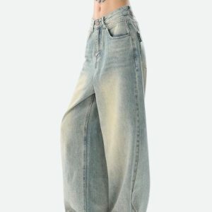 Trendy Y2K Baggy Denim Jeans - Embrace 2000s Fashion Vibes!