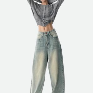 Trendy Y2K Baggy Denim Jeans - Embrace 2000s Fashion Vibes!