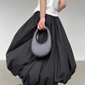 Trendy Y2K Bubble Midi Skirt - Embrace 2000s Fashion Aesthetic