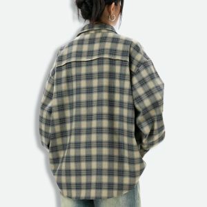 Trendy Y2K Checkered Shirt - Vintage 2000s Style for Effortless Aesthetic