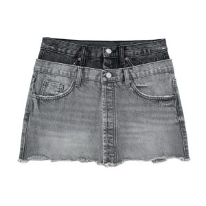 Trendy Y2K Dark Denim Mini Skirt - Iconic 2000s Fashion Essential