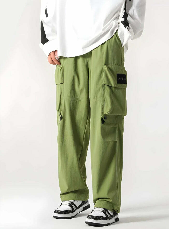 Trendy Y2K Fashion Casual Parachute Pants - 2000s Style Must-Have