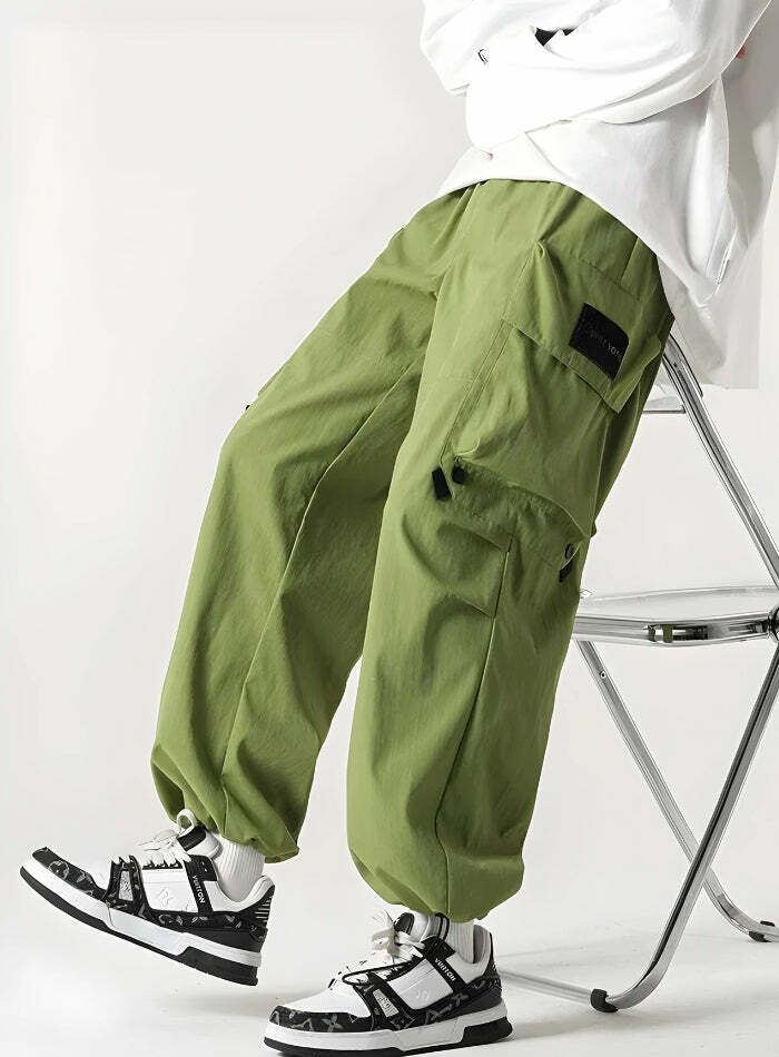 Trendy Y2K Fashion Casual Parachute Pants - 2000s Style Must-Have