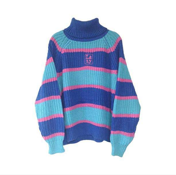 Trendy Y2K Fashion Lazy Girl Sweater - 2000s Style Cozy Top