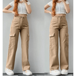 Trendy Y2K High Waist Cargo Pants - 2000s Fashion Aesthetic