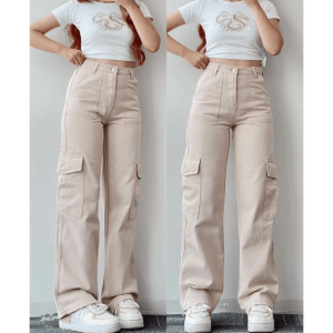 Trendy Y2K High Waist Cargo Pants - 2000s Fashion Aesthetic