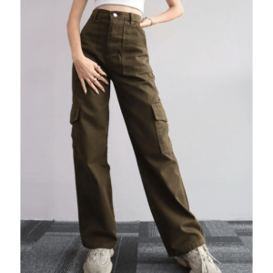 Trendy Y2K High Waist Cargo Pants - 2000s Fashion Aesthetic