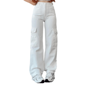 Trendy Y2K High Waist Cargo Pants - 2000s Fashion Aesthetic