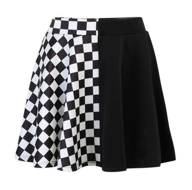 Trendy Y2K High Waist Checkered Skirt - 2000s Fashion Essential