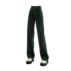 Trendy Y2K High Waist Corduroy Pants - 2000s Fashion Essential