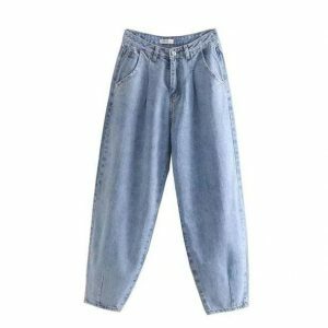 Trendy Y2K High Waist Loose Jeans - Embrace 2000s Fashion Vibes