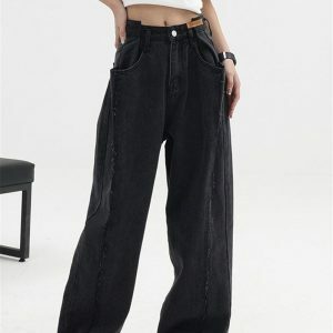 Trendy Y2K Wide Leg Baggy Jeans - Embrace 2000s Fashion Vibes