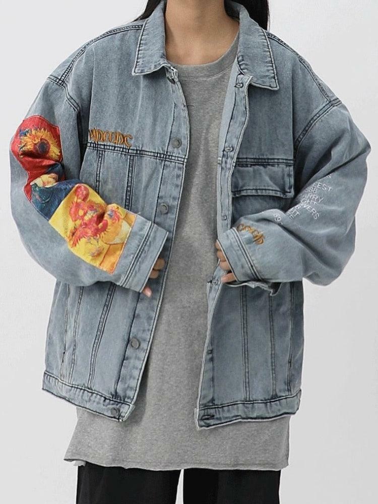 Vincent Van Gogh Y2K Denim Jacket - 2000s Fashion Aesthetic Outfit