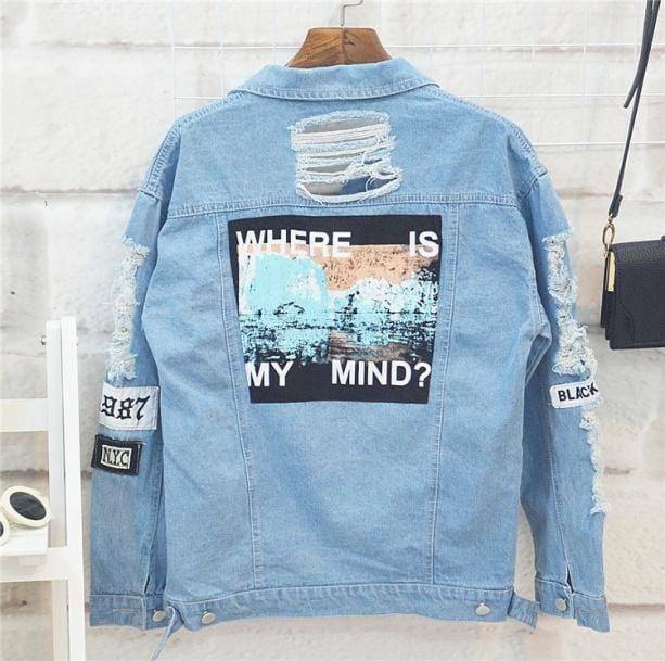 Where Is My Mind Y2K Jean Jacket - Vintage 2000s Style Outerwear