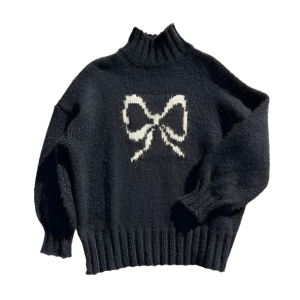 Y2K Aesthetic Cutesy Bow Sweater - Trendy 2000s Fashion Top