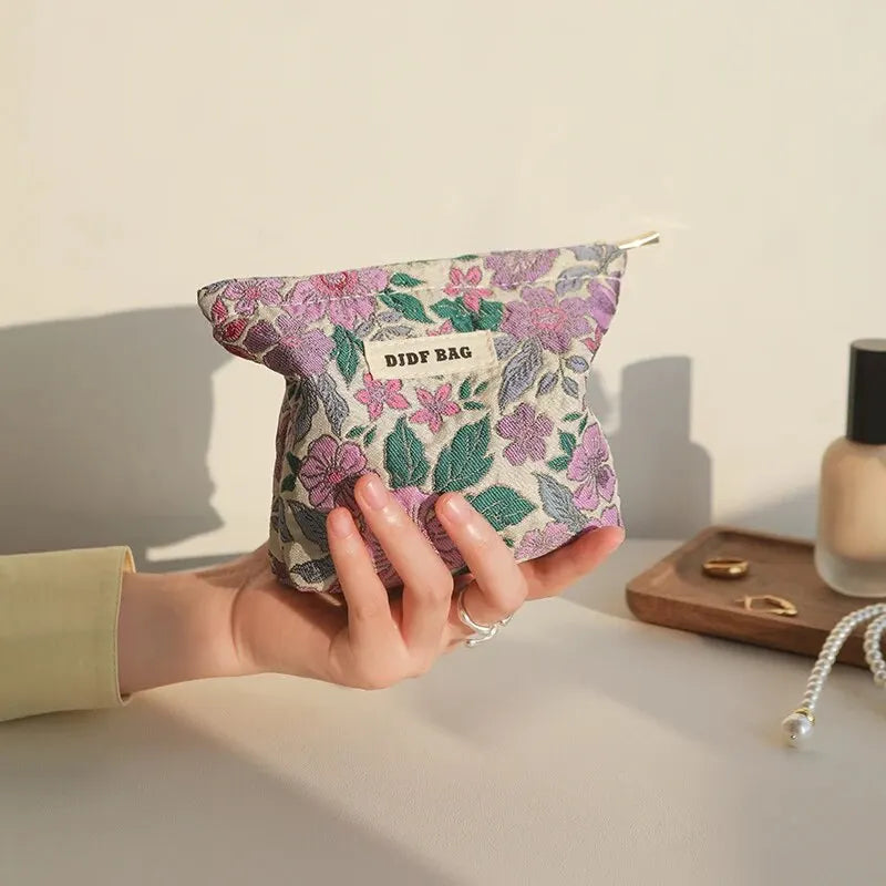 Y2K Aesthetic Floral Mini Makeup Bag - Cute 2000s Style Accessory