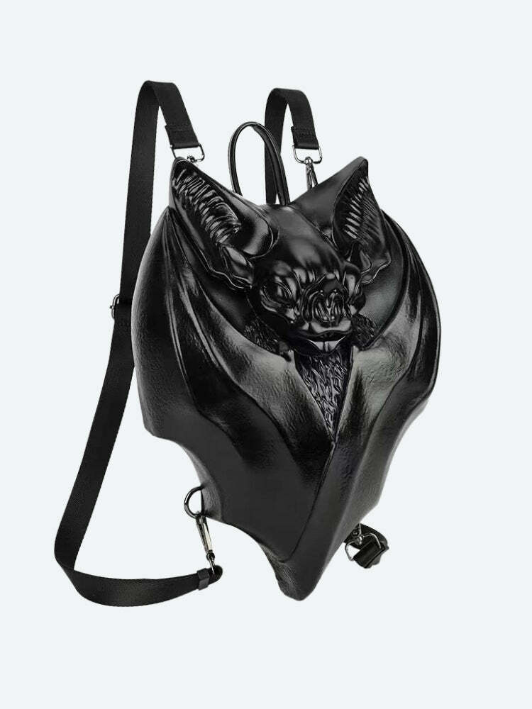 Y2K Aesthetic Goth Bat Backpack - Trendy 2000s Style Accessory