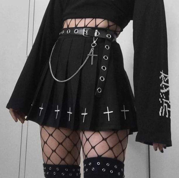 Y2K Aesthetic Grunge Skirt - Trendy 2000s Fashion for Unique Outfits