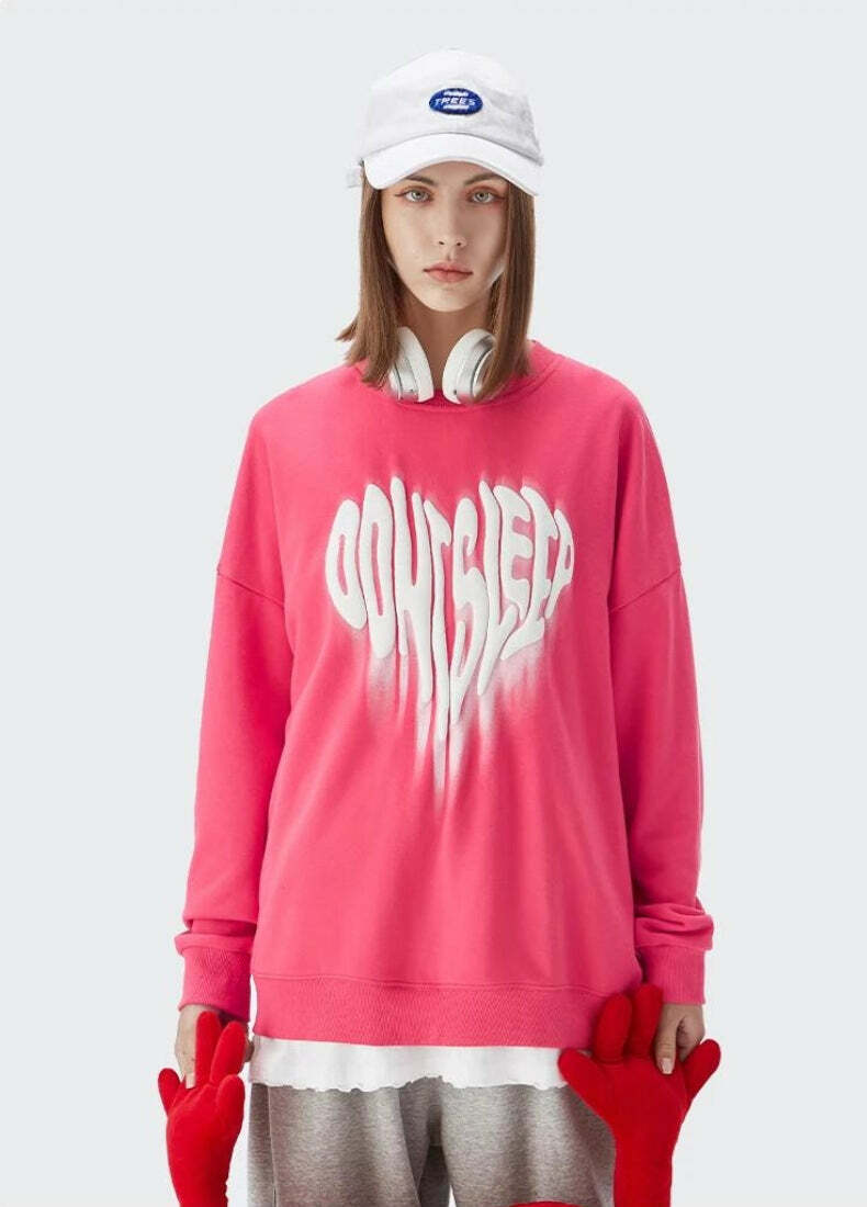 Y2K Aesthetic Ooh I Sleep Crew Neck Sweatshirt - 2000s Fashion Trend